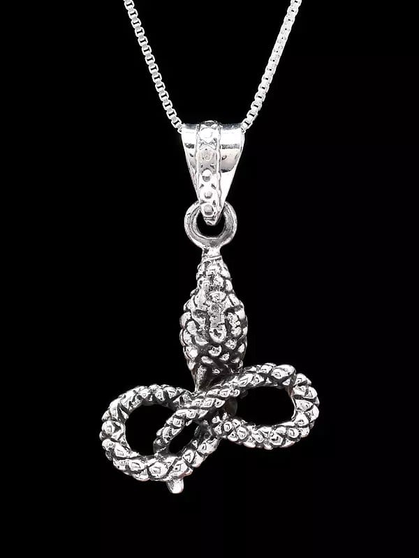 Exotic India Cobra Figurine Sterling Silver Pendant 