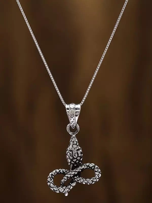 Exotic India Cobra Figurine Sterling Silver Pendant 