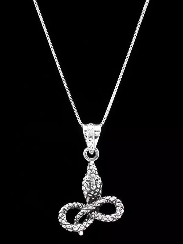 exotic india Cobra Figurine Sterling Silver Pendant 