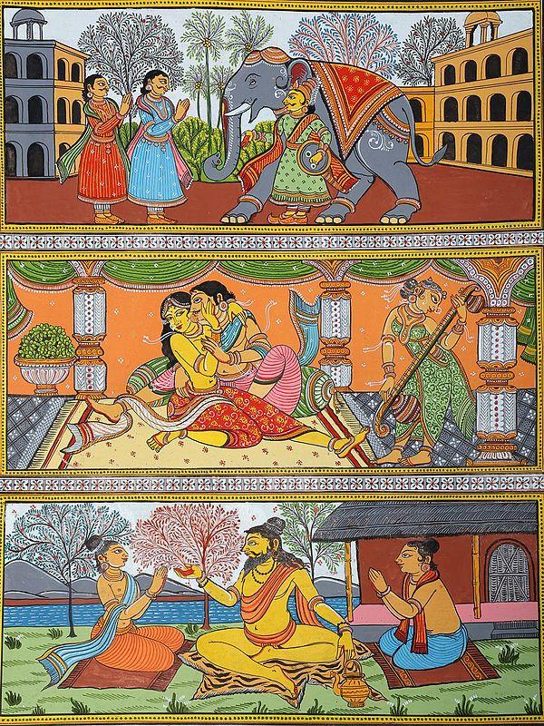 Exotic India Complete Ragas And Raginis | Huge Size Pattachitra Painting From Odisha 