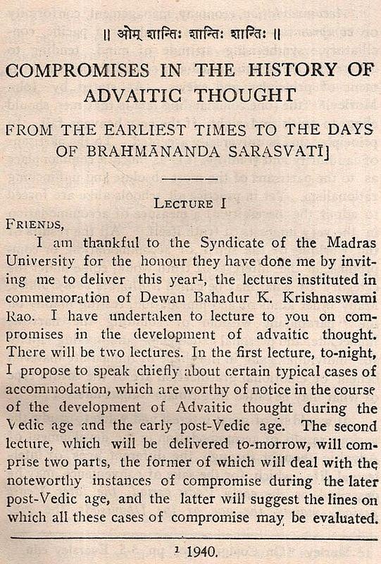 Exotic India Compromises In The History Of Advaitic Thought (An Old And Rare Book) 