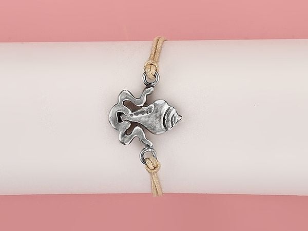 Exotic India Conch Sterling Silver Bracelet | Spiritual Symbol Jewelry 