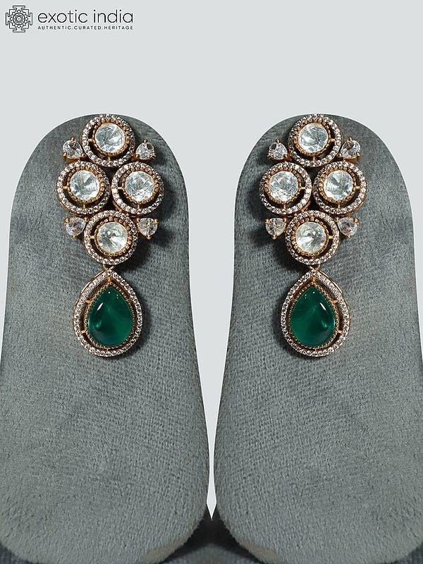 Exotic India Copper And Kundan Choker Stone Studded Choker Necklace Set With Earrings