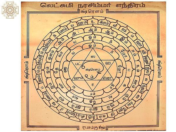 exotic india Copper Narasimha Lakshmi Yantra (நரசிம்ம லட்சுமி யந்திரம்) in Tamil 