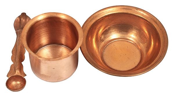 Exotic India Copper Pancha Patra | Handpicked Rituals And Puja Items 