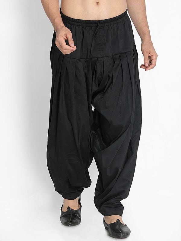 exotic india Cotton Blend Men's Patiala Style Salwar (Ready To Wear) 