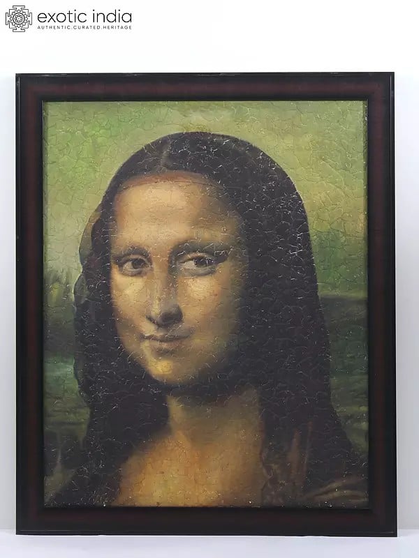exotic india Crackled Mona Lisa | Oil Painting with Frame 