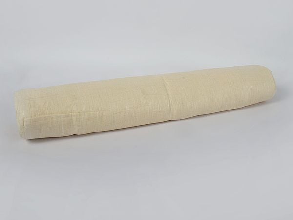 Exotic India Cream-Cloud Linen Fabric From Handloom Laghu Udyog 