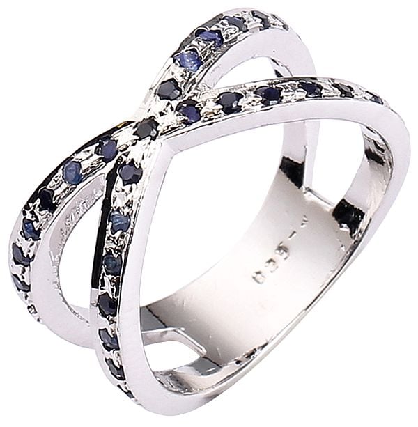 exotic india Cris Cross Sterling Silver Gems Ring | Moonstone Stone Jewelry 