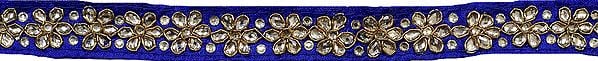 exotic india Crystal Floral Embroidered Narrow Lace 