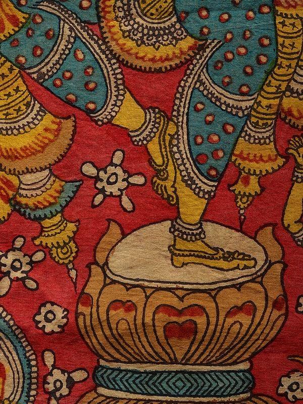Exotic India Dancing Ganesha | Kalamkari Painting On Cotton