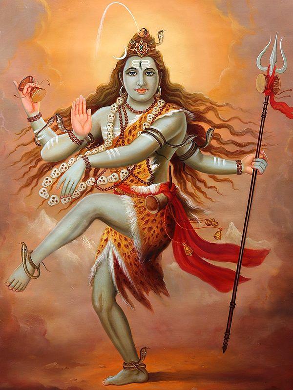 Exotic India Dancing Lord Shiva | Oil Painting On Canvas