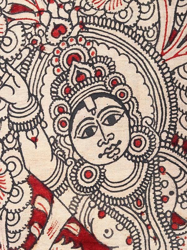 Exotic India Dancing Radha Krishna | Kalamkari Painting