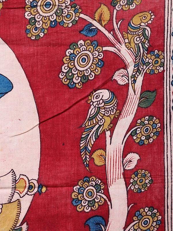Exotic India Dancing Radha Krishna With Cow | Kalamkari Art