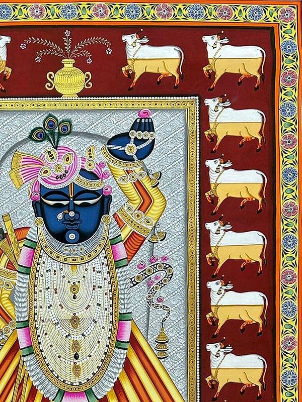 Exotic India Darshan Of Shrinathji | Natural Color On Cloth | By Dheeraj Munot 