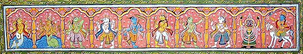 exotic india Dash Avataar - The Ten Incarnations of Lord Vishnu 