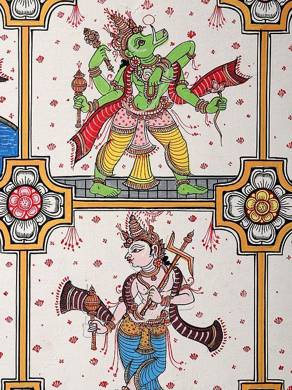 Exotic India Dashavatara Of Lord Vishnu | Patachitra Art 