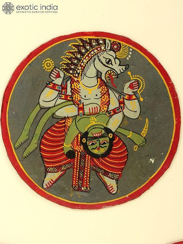 Exotic India Dashavatara - Ten Avatars Of Vishnu | Watercolor Painting 