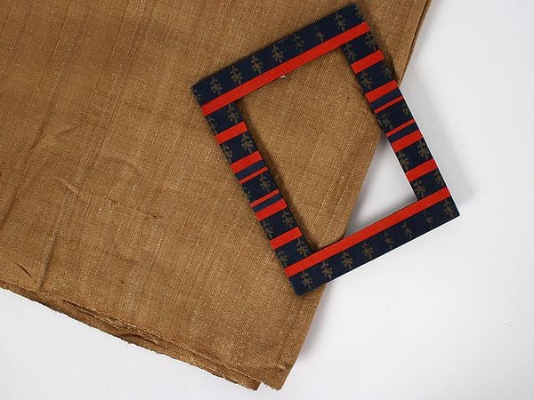 Exotic India Desert-Brown Textured Khadi/Khaddar Cotton Fabric From Handloom Laghu Udyog 