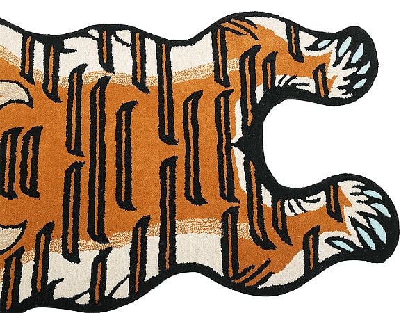 Exotic India Desert-Sun Tibetan Tiger Wool Yogic Asana Mat From Mirzapur 