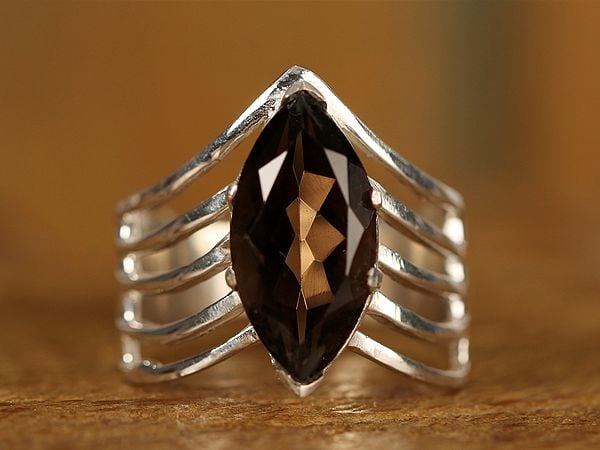 exotic india Designer Cage Ring with Stone | Sterling Silver Ring 