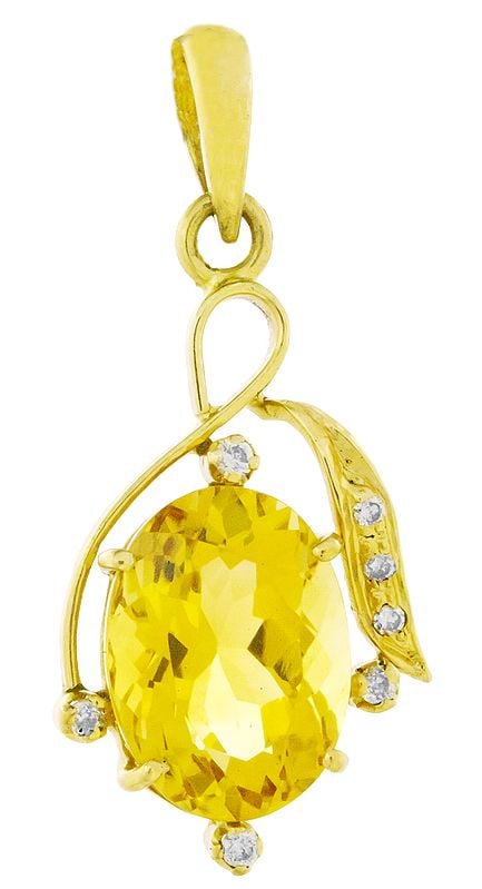 exotic india Designer Citrine Pendant with Diamonds 