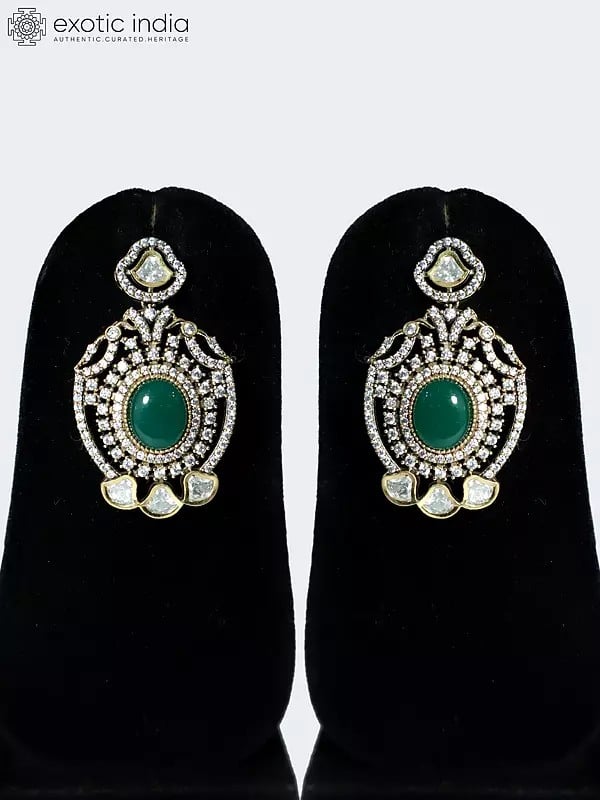 Exotic India Designer Elegant Copper And Kundan Stone Studded Necklace Set With Earrings 
