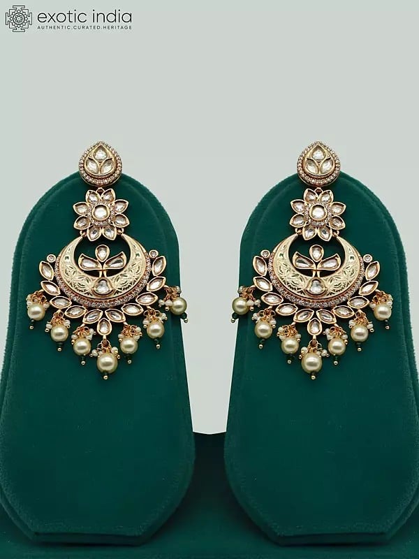 Exotic India Designer Heavy Necklace Set For Bridal With Mangtika And Earrings