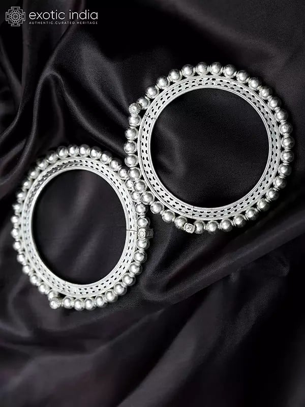 Exotic India Designer Sterling Silver Bangle (Price Per Piece) 