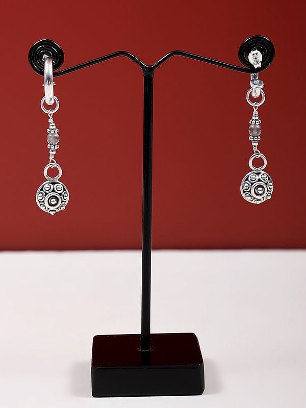 Exotic India Designer Sterling Silver Earring | Indian Jewelry