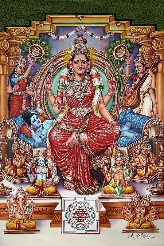 exotic india Devi Lalita Sachamara Rama-Vani Savya-Dakshina Sevita