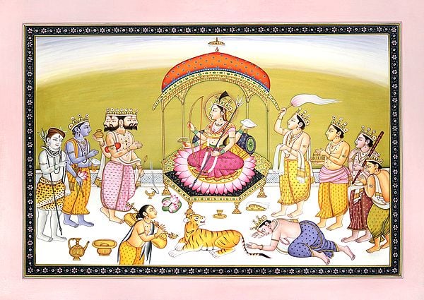 exotic india Devi Worshipped By Brahma Vishnu and Shiva