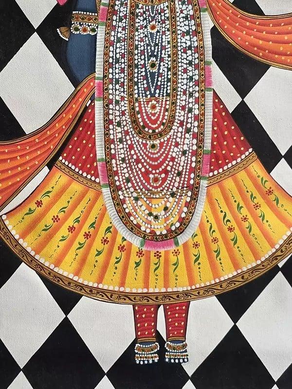 Exotic India Divine Grace Of Shrinathji | Pichwai Art | Watercolor On Cotton 