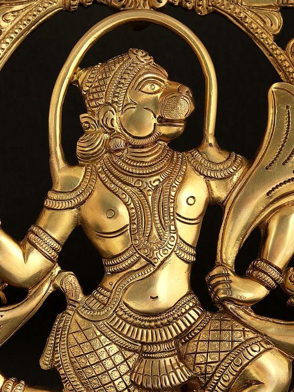Exotic India Divine Vastu Mahabali Hanuman Brass Statue 