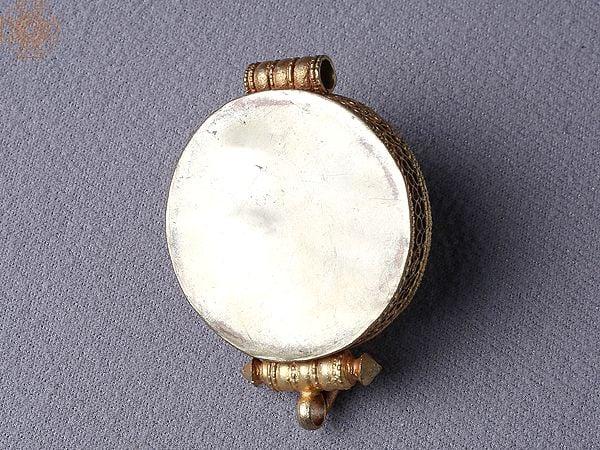 Exotic India Double Dorje Ghau Pendant Copper Gold Plated 