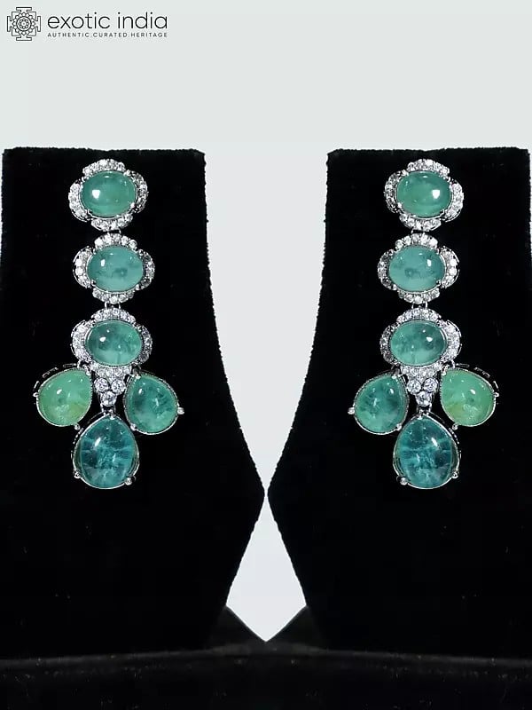 Exotic India Double Layered Elegant Stone Studded Kundan Necklace Set With Earrings 
