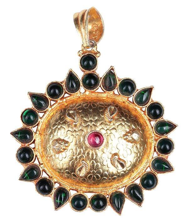 Exotic India Double-Sided Filigree Pendant (South Indian Temple Jewelry)