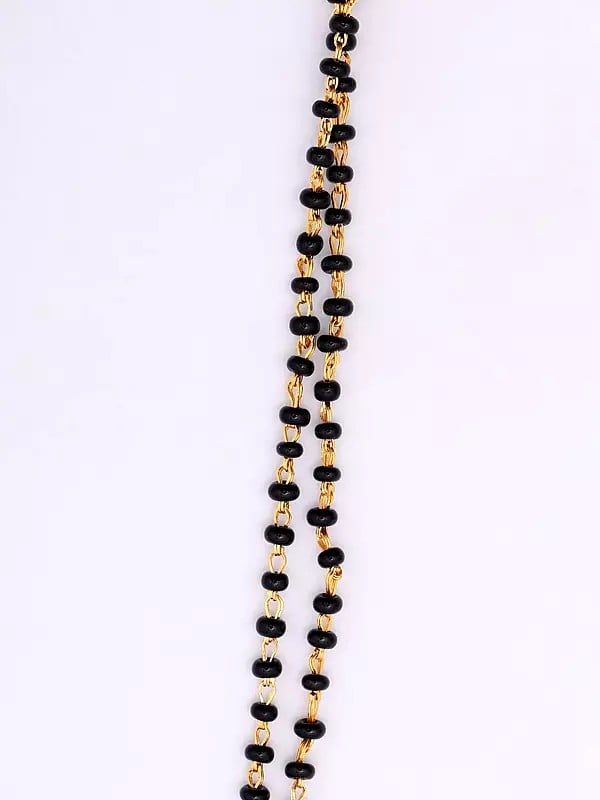 Exotic India Double Strand Stone Studded Mangalsutra And Earrings Set 