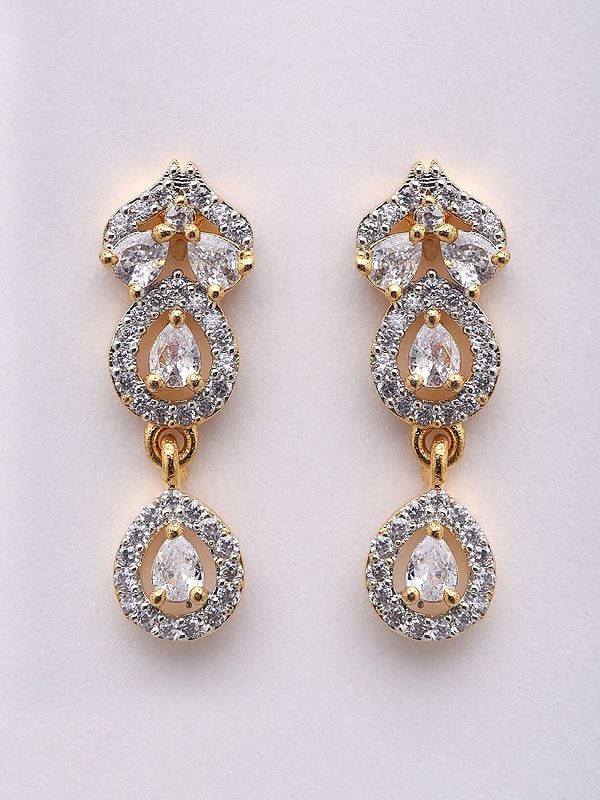 Exotic India Double Strand Stone Studded Mangalsutra And Earrings Set 