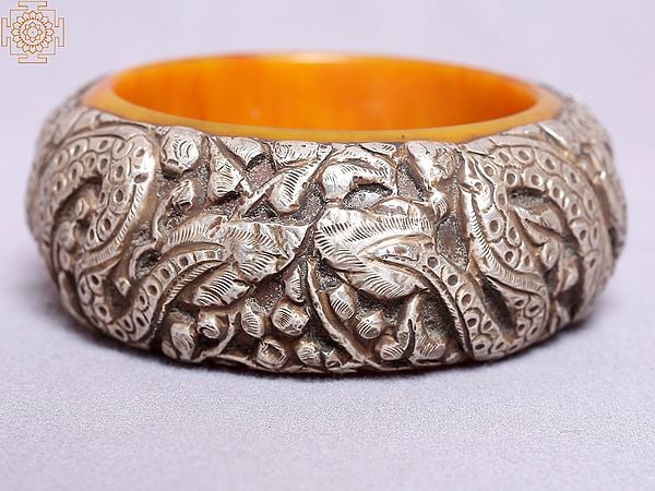 Exotic India Dragon Engraved Silver Bangles From Nepal