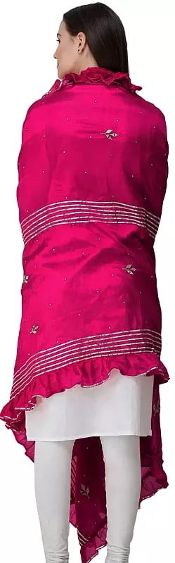 Exotic India Dupatta From Amritsar With Gota Patches And Frill Border 