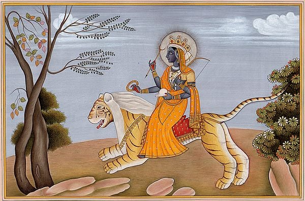 exotic india Durga: The Dispeller of Darkness and Misery 