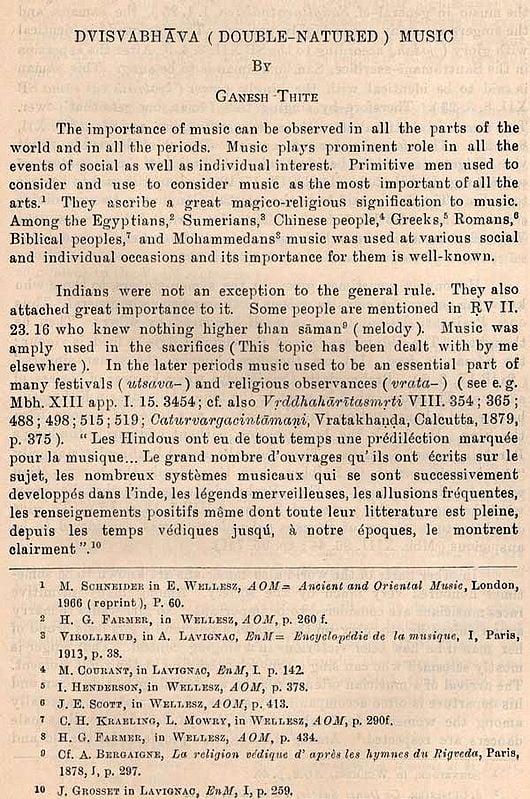 Exotic India Dvisvabhava (Double-Natured) Music (An Old And Rare Book) 