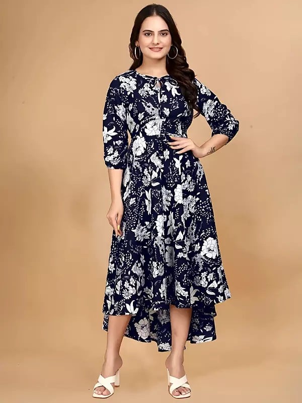 exotic india Elegant Flared Floral Printed All Over Designer Party Wear Attractive Gown 