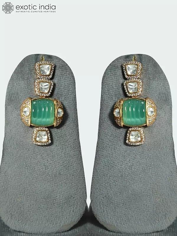 Exotic India Elegant Stone Studded Copper And Kundan Necklace Set With Earrings
