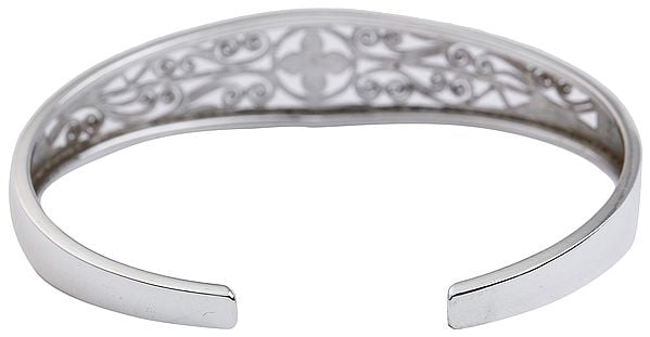 Exotic India Elegantly Intricate Jali Cut Cuff Bracelet From Nepal (Adjustable Size)
