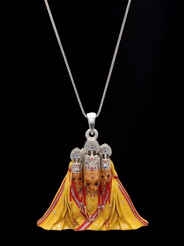 Exotic India Enamelled Goddess Pitambara Baglamukhi Pendant 