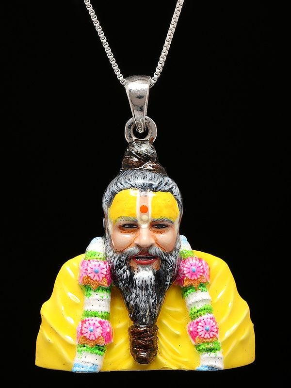 exotic india Enamelled Premanand Maharaj Ji Pendant 