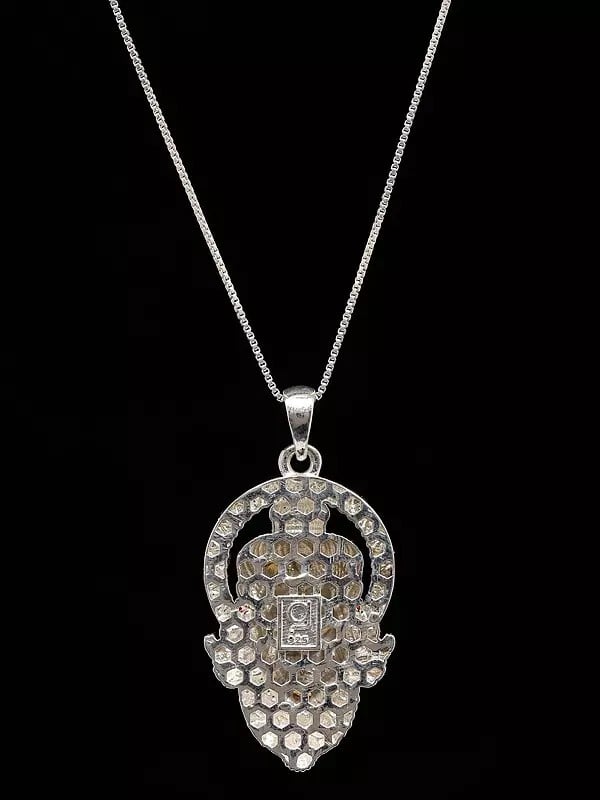 Exotic India Enamelled Sindoori Anjaney Hanuman Face Pendant 