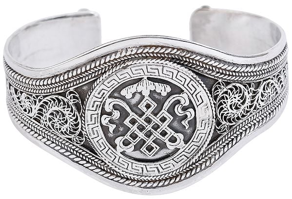 Exotic India Endless-Knot (Ashtamangala) Cuff Bracelet (Adjustable Size) 